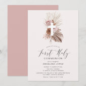 Rosa-Rosa-Blütenkommunale Einladung (Vorne/Hinten)