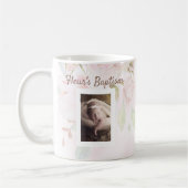 Rosa Rosa Blütenmädchen Taufe Kaffeetasse (Links)