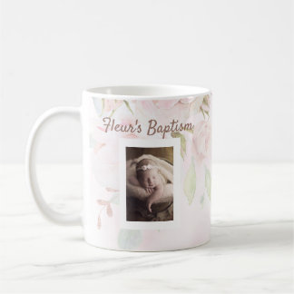 Rosa Rosa Blütenmädchen Taufe Kaffeetasse