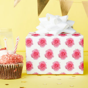 Rosa Rosa Blütenschlicht Geschenkpapier