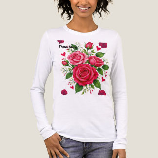 Rosa rosa-blütenstrauß Romantisches Blumenarrangem Tri-Blend Shirt
