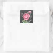 Rosa Rosa Blütenzeit Quadratischer Aufkleber (Tasche)