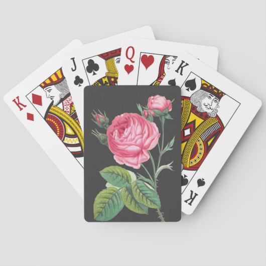 Rosa Rosa Blütenzeit Spielkarten (Rückseite)