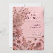 Rosa Rosa Boho Getrocknete Wildblumen Brautparty Einladung (Vorderseite)