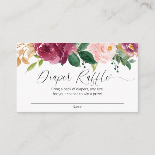 Rosa Rosa-Bordeaux-Blütenblatt-Gewinnerkarte Begleitkarte (Vorderseite)