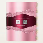 Rosa Rosa Bordeaux-Edelmetall-Marmorname 2023 Planer (Rückseite)