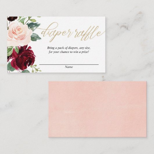 Rosa Rosa-Bordeaux Gold-Gewinnerkarten Begleitkarte (Vorne/Hinten)