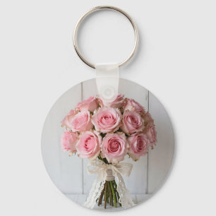 Rosa rosa Bouquet Perlen-Spitze Romantisch Schlüsselanhänger