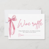 Rosa Rosa Bow Raffle Ticket Brautparty Einladung (Vorderseite)