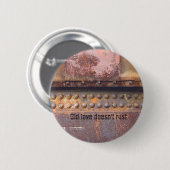 Rosa, rosa, braunes Metall Button (Vorne & Hinten)