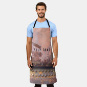 Rosa, rosa, braunes Metall Schürze (Getragen)