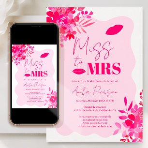 Rosa rosa Brautparty Einladung