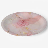 Rosa-Rosa-Brautparty Pappteller (Schrägansicht)