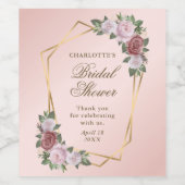 Rosa Rosa Brautparty Weinmarken Weinetikett (Einzelnes Label)