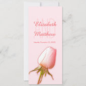 Rosa Rosa Bud Hochzeitsmenü Einladung (Vorderseite)