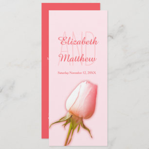 Rosa Rosa Bud Hochzeitsmenü Einladung