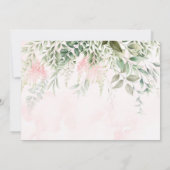 Rosa rosa Chic Florals Green Wedding RSVP Cards Einladung (Rückseite)