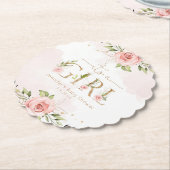 Rosa Rosa, ein Mädchen mit Dusche Untersetzer (angewinkelt)