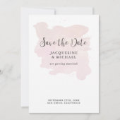 Rosa Rosa Einfache Elegante Moderne Schrift Wasser Save The Date (Vorderseite)