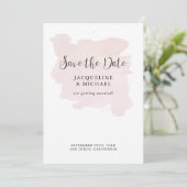Rosa Rosa Einfache Elegante Moderne Schrift Wasser Save The Date (Stehend Vorderseite)