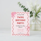 Rosa Rosa Einladungen zum 1. (Stehend Vorderseite)