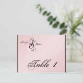 Rosa Rosa Elegance Hochzeit Tischnummer (Stehend Vorderseite)