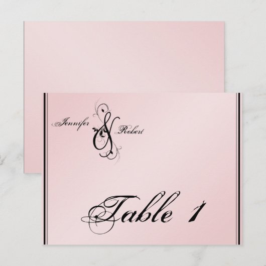 Rosa Rosa Elegance Hochzeit Tischnummer (Vorne/Hinten)