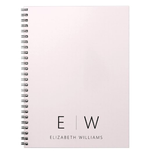 Rosa Rosa Elegant Moderner Name des Minimalistisch Notizblock (Vorderseite)