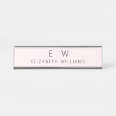 Rosa Rosa Elegant Moderner Name des Minimalistisch Schreibtischnamensplakette (Vorderseite )