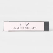 Rosa Rosa Elegant Moderner Name des Minimalistisch Schreibtischnamensplakette (Vorderseite )