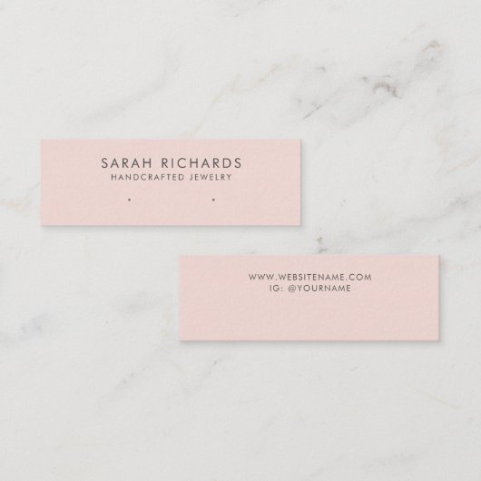 Rosa Rosa Elegant und einfache Display-Ohring Mini Visitenkarte (Vorne/Hinten)