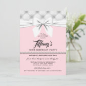 Rosa Rosa Elegante Chic Tiffany Geburtstag Einladung (Stehend Vorderseite)