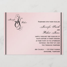 Rosa Rosa Elegante Hochzeit Einladung
