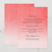 Rosa Rosa Elegante Hochzeitsdetails Begleitkarte (Vorne/Hinten)