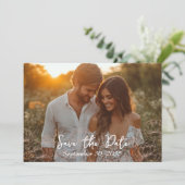 Rosa Rosa Elegante Moderne Minimalistische Hochzei Save The Date (Stehend Vorderseite)