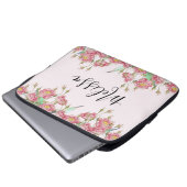 Rosa Rosa Elegante Peony Laptopschutzhülle (Vorne Knopf)