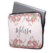 Rosa Rosa Elegante Peony Laptopschutzhülle (Vorderseite Links)