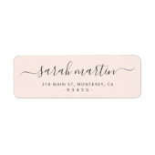 Rosa Rosa Elegante Script-Rücksendeadresse (Vorne)