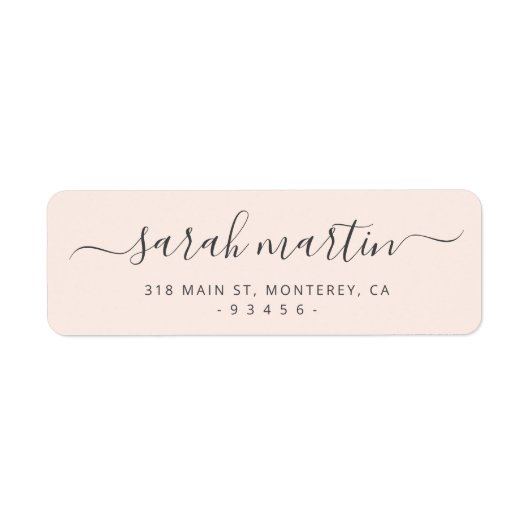 Rosa Rosa Elegante Script-Rücksendeadresse (Vorne)