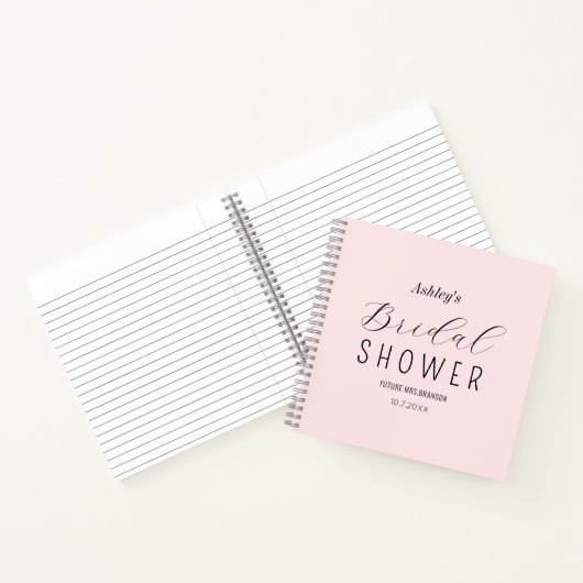 Rosa Rosa Elegantes Brautparty Gästebuch Notizblock (Innenseite)