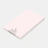 Rosa Rosa Elegantes Chic Botanisches Monogramm Post-it Klebezettel (angewinkelt)