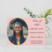 Rosa Rosa Elegantes Foto Einladung (Stehend Vorderseite)