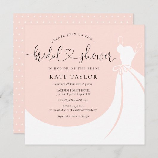 Rosa Rosa Elegantes Hochzeitskleid Brautparty (Vorne/Hinten)