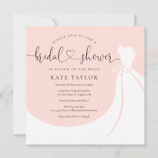 Rosa Rosa Elegantes Hochzeitskleid Brautparty (Vorderseite)