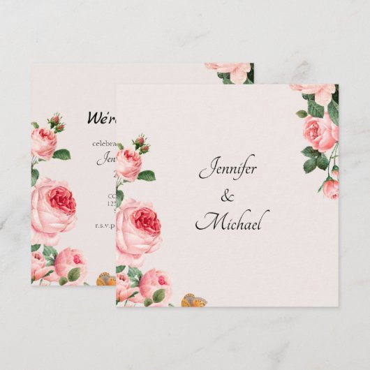 Rosa Rosa-Engagement-Partei wird rot (Vorne/Hinten)