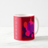 Rosa Rosa Farben Ballonmuster Kaffeetasse (VorderseiteRechts)