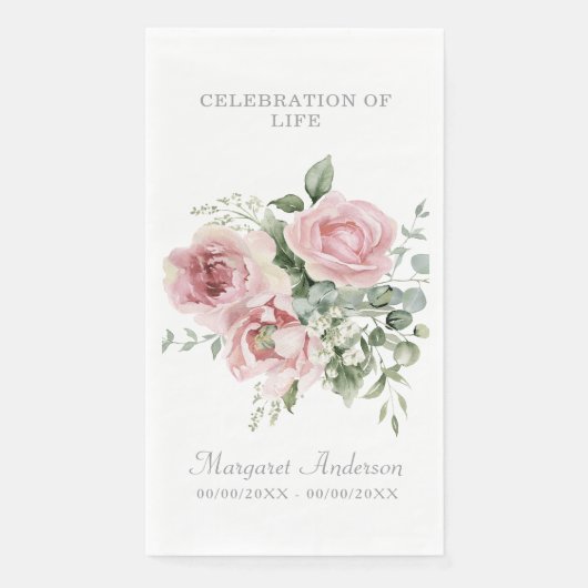 Rosa-rosa Feier des Lebens Serviette (Vorderseite)