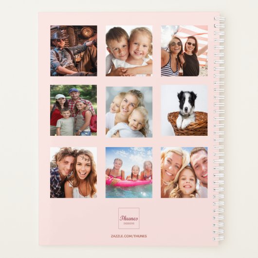 Rosa Rosa-Foto-Collage 2026 Planer (Rückseite)