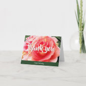 Rosa Rosa Foto fett stylische individuelle Name Sk Dankeskarte (Vorderseite)