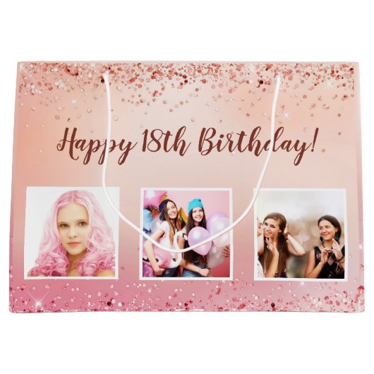 Rosa Rosa-Foto Große Geschenktüte (Vorderseite)